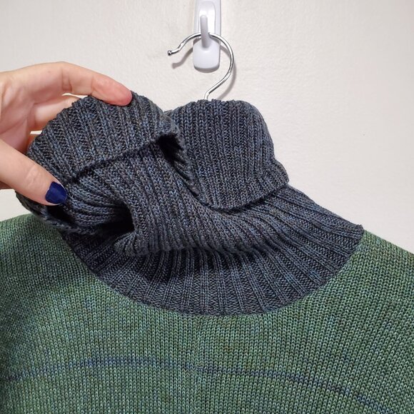 PERUVIAN CONNECTION Pima Cotton Knit Turtleneck Sweater Oversized Women's XS/S - Picture 3 of 12